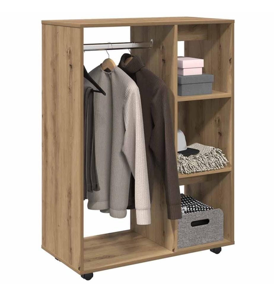 Garde-robe chêne artisanal 80x40x110 cm bois d'ingénierie