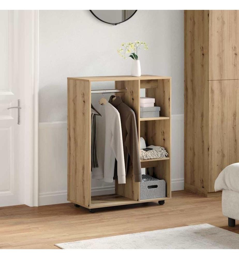 Garde-robe chêne artisanal 80x40x110 cm bois d'ingénierie