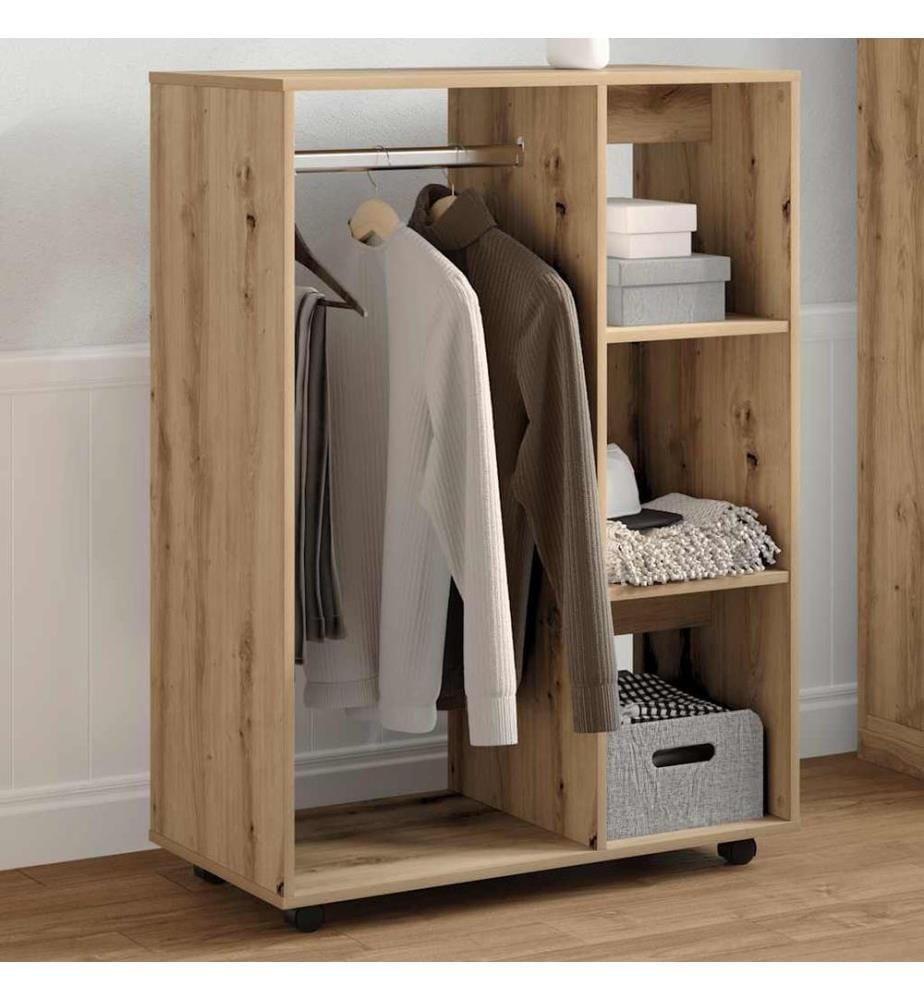 Garde-robe chêne artisanal 80x40x110 cm bois d'ingénierie