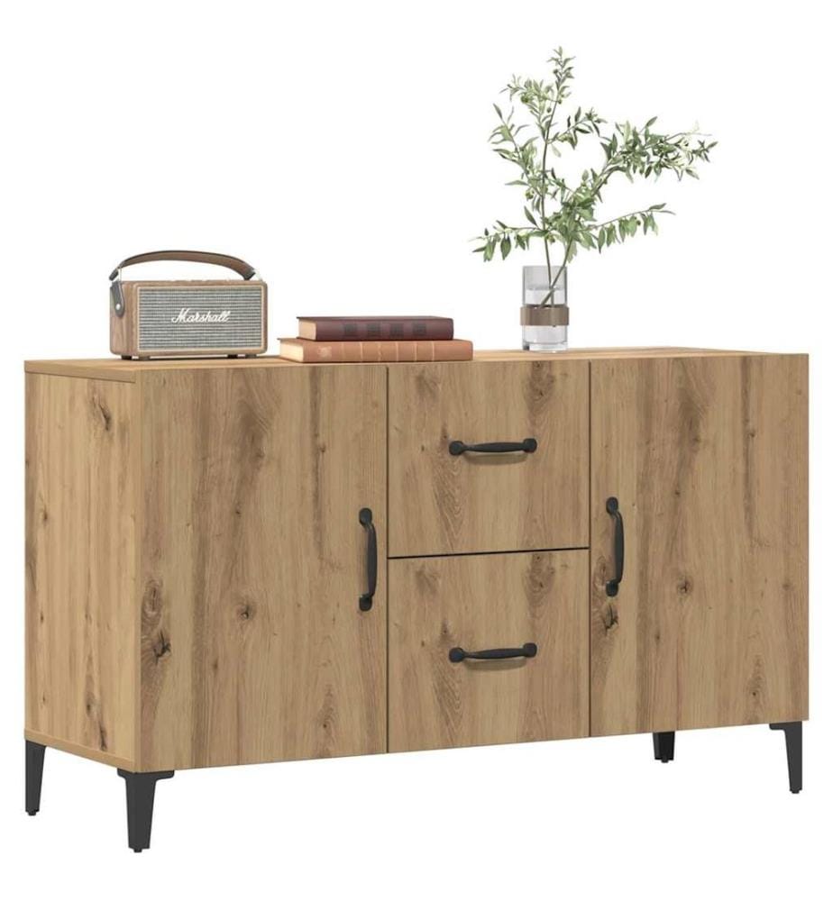 Buffet chêne artisanal 100x36x60 cm bois d'ingénierie