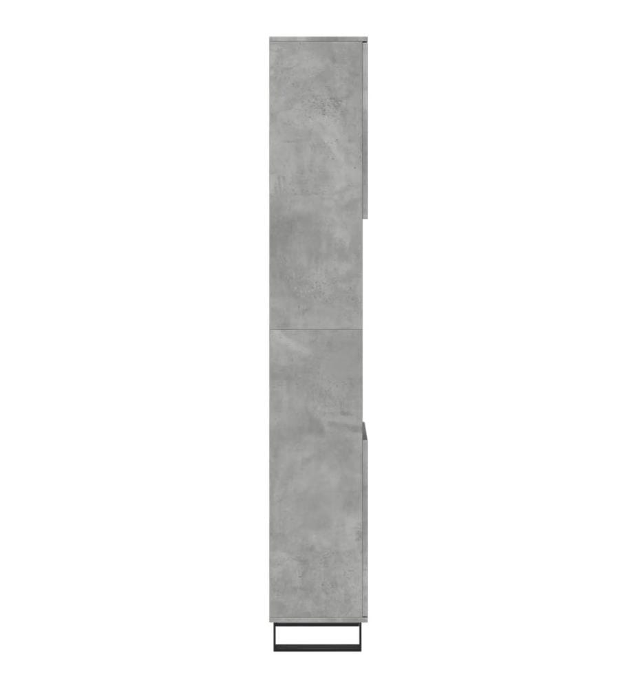 Badschrank Betongrau 30x30x190 cm Holzwerkstoff