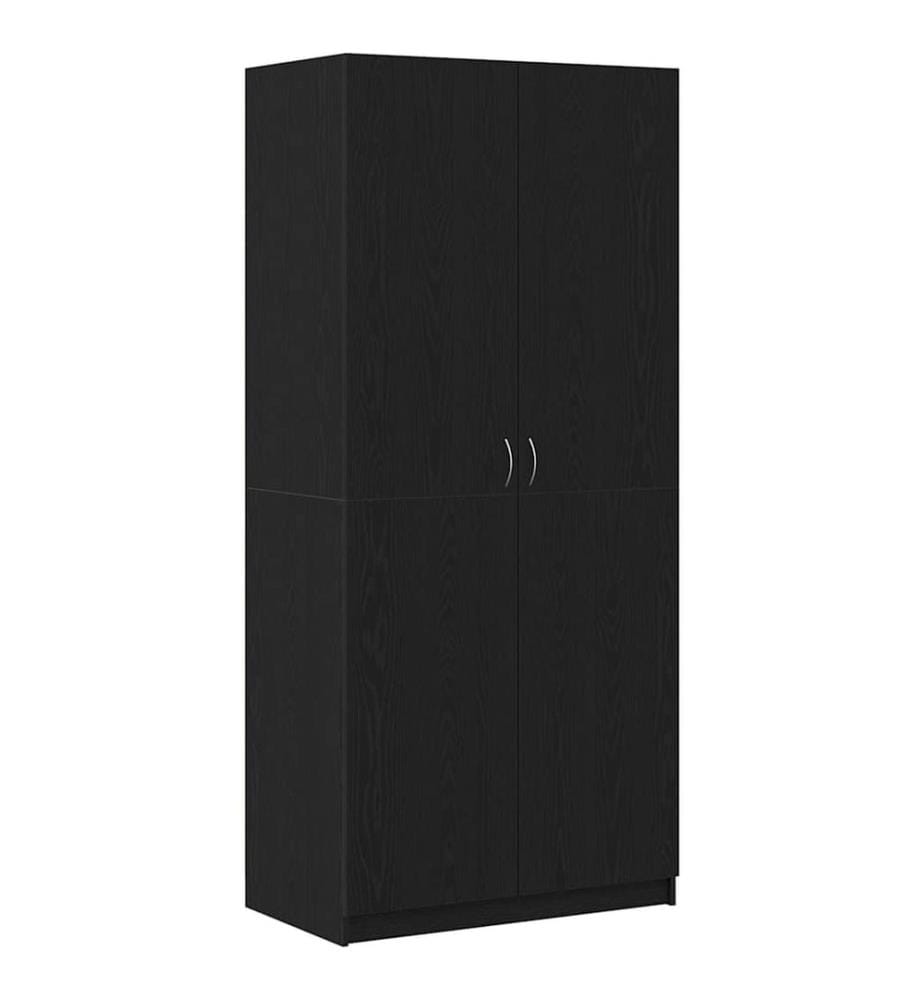 Kleiderschrank mit Tür Schwarz Eichen-Optik 90 x 52 x 200 cm