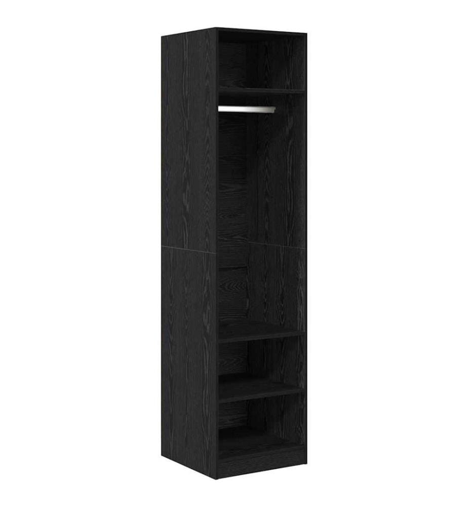 Kleiderschrank mit Regal Schwarz Eichen-Optik 50 x 50 x 200 cm