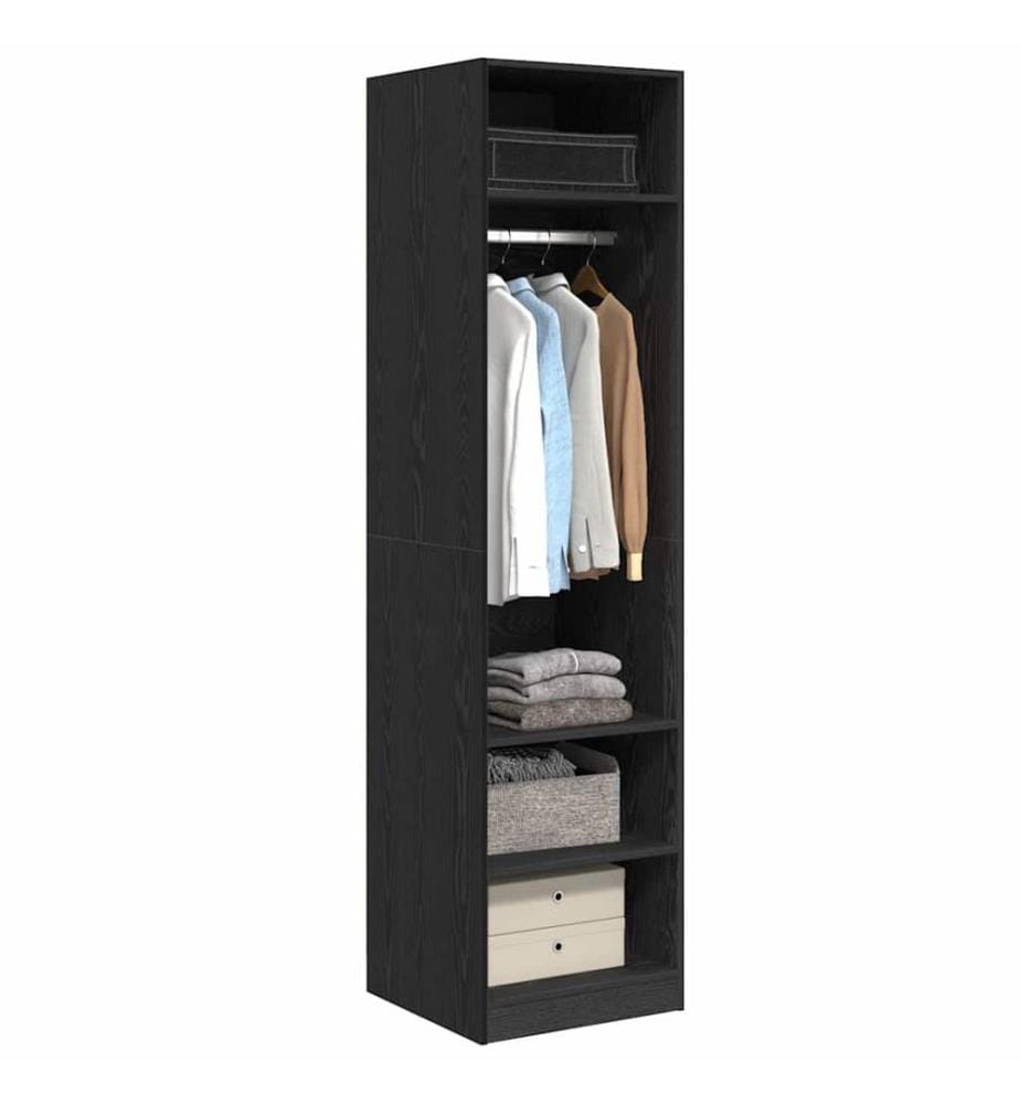 Kleiderschrank mit Regal Schwarz Eichen-Optik 50 x 50 x 200 cm
