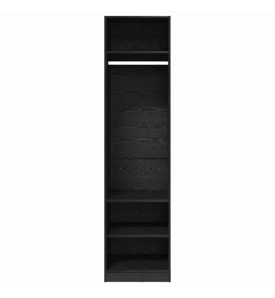 Kleiderschrank mit Regal Schwarz Eichen-Optik 50 x 50 x 200 cm