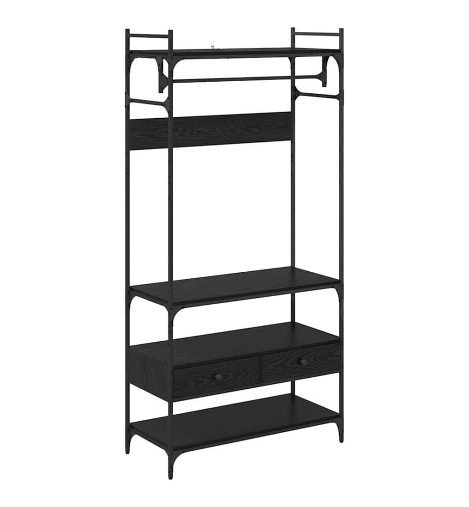 Kleiderschrank Schwarz Eichen-Optik 89 x 39 x 184.5 cm
