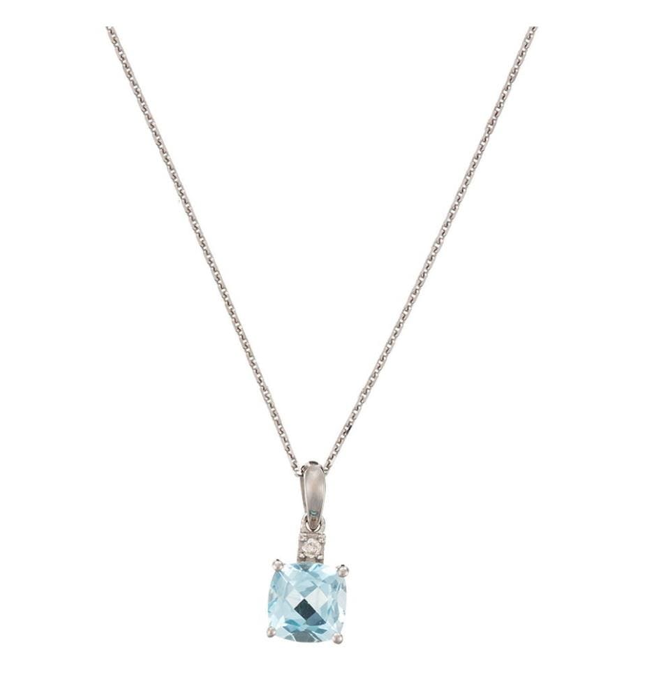 Pendentif Tonga - Argenté et Bleu