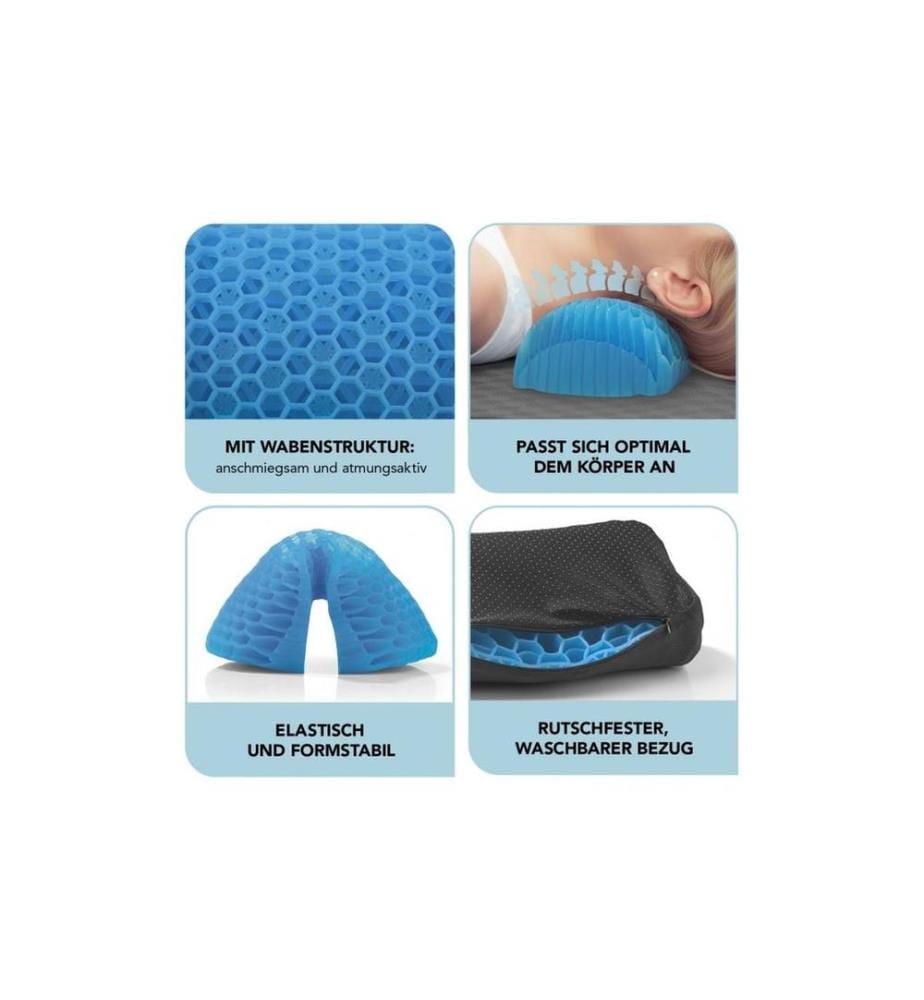 MAXXMEE - Coussin en gel 27 x 16.5 x 8.5 cm, Noir