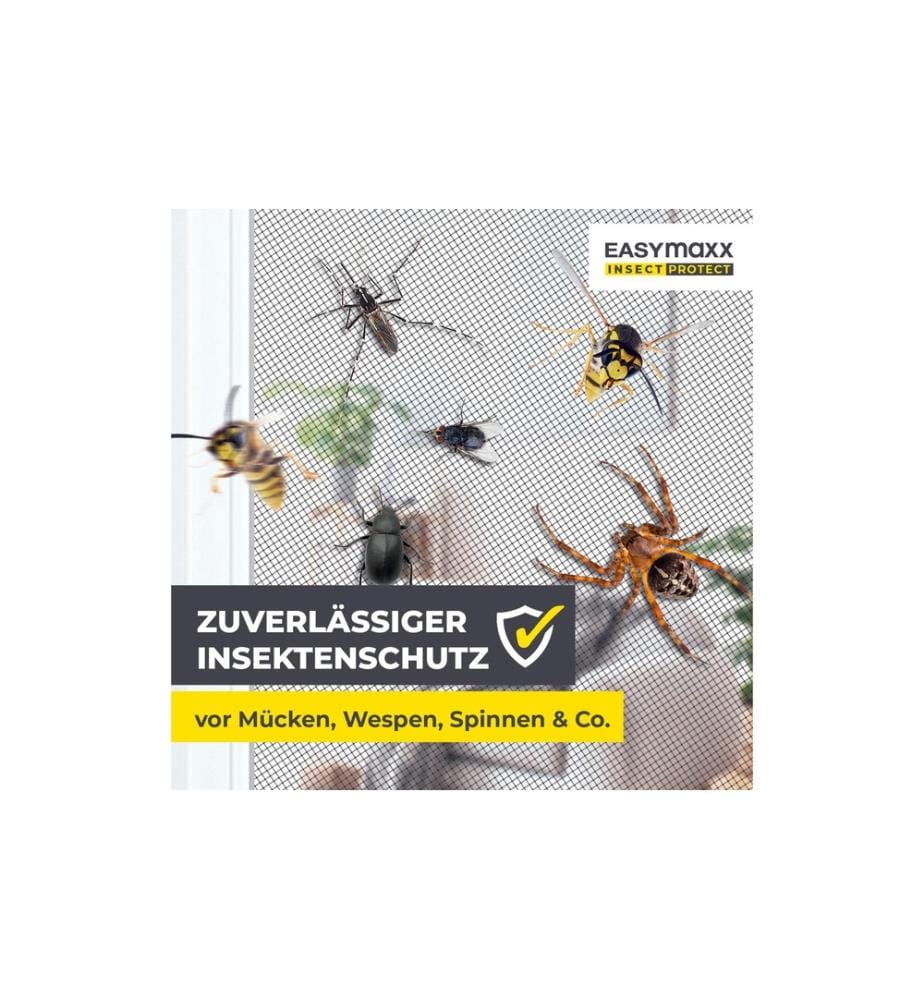 EASYMAXX - Tür-Moskitonetz Strong Click, 100 x 210 cm, schwarz