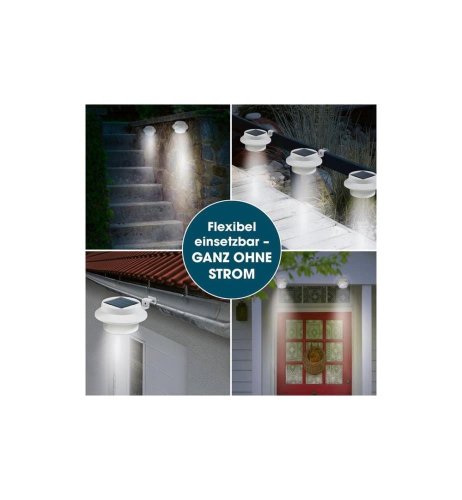 EASYMAXX - Solar-Leuchte Dachrinne 3er-Set 1.2 V