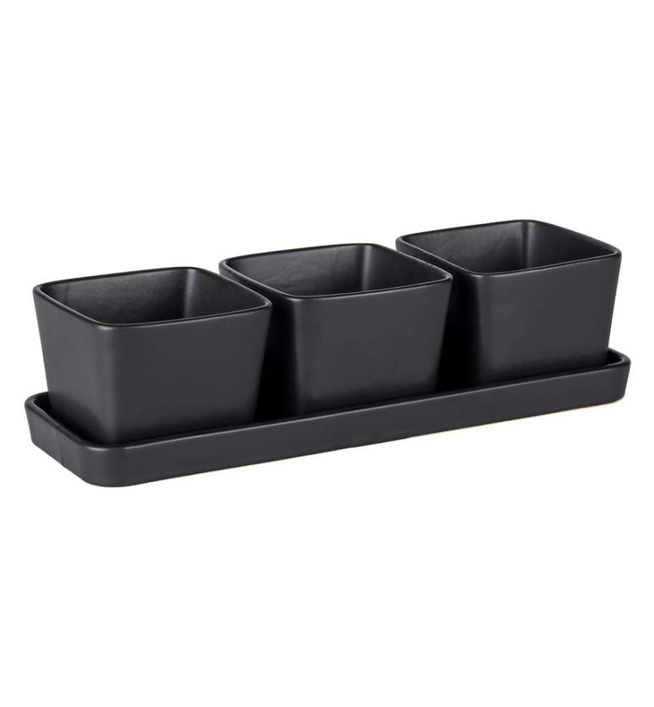 Aperitif-Set mit Tablett und 3 Schalen