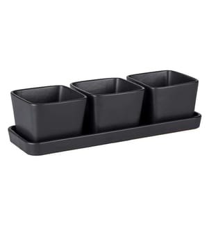 Aperitif-Set mit Tablett und 3 Schalen