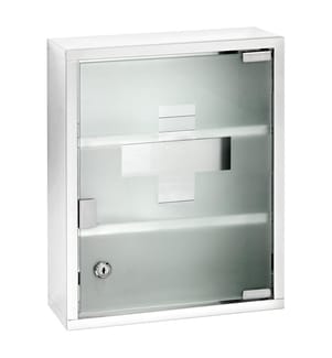 Apothekerschrank aus Edelstahl