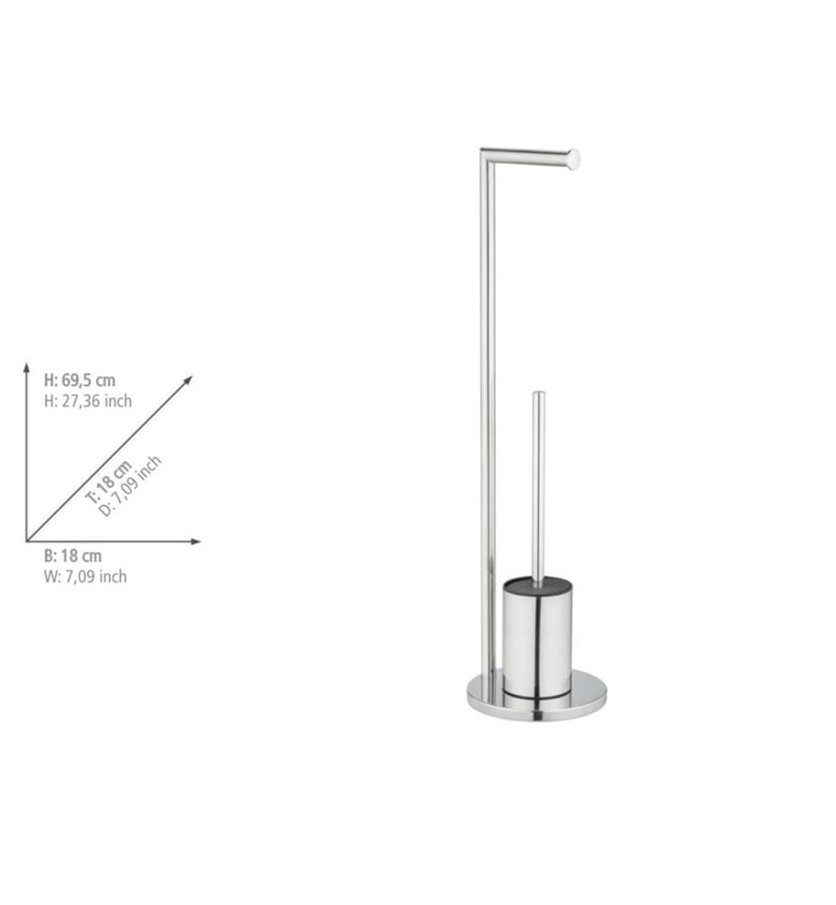 Stand-WC-Set mit Papierhalter und Bürste