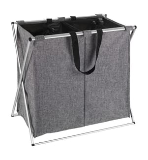 Duo-Wäschekorb 120 L - Grau