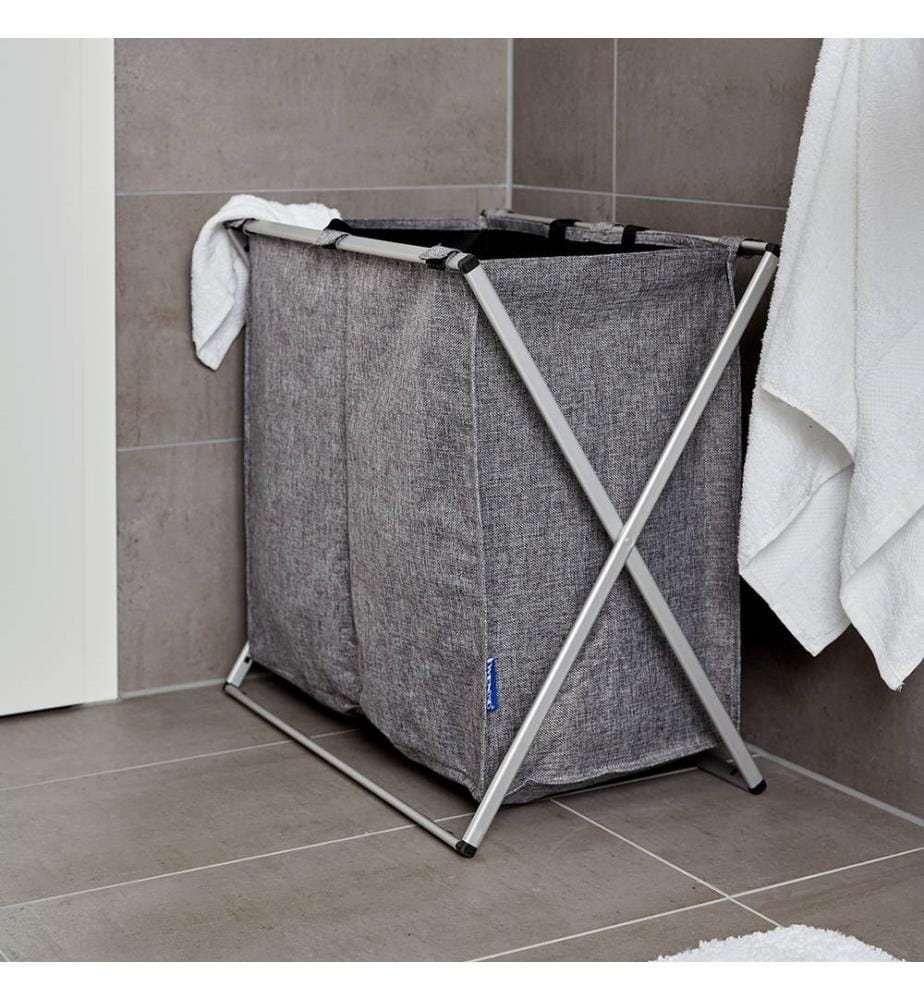 Duo-Wäschekorb 120 L - Grau