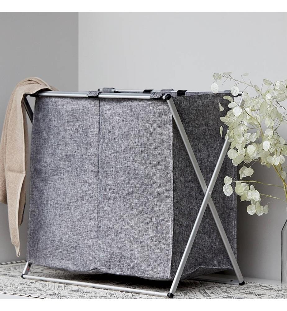 Duo-Wäschekorb 120 L - Grau