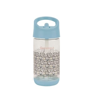 350 ml Strohhalm-Flasche - Transparent/Blau