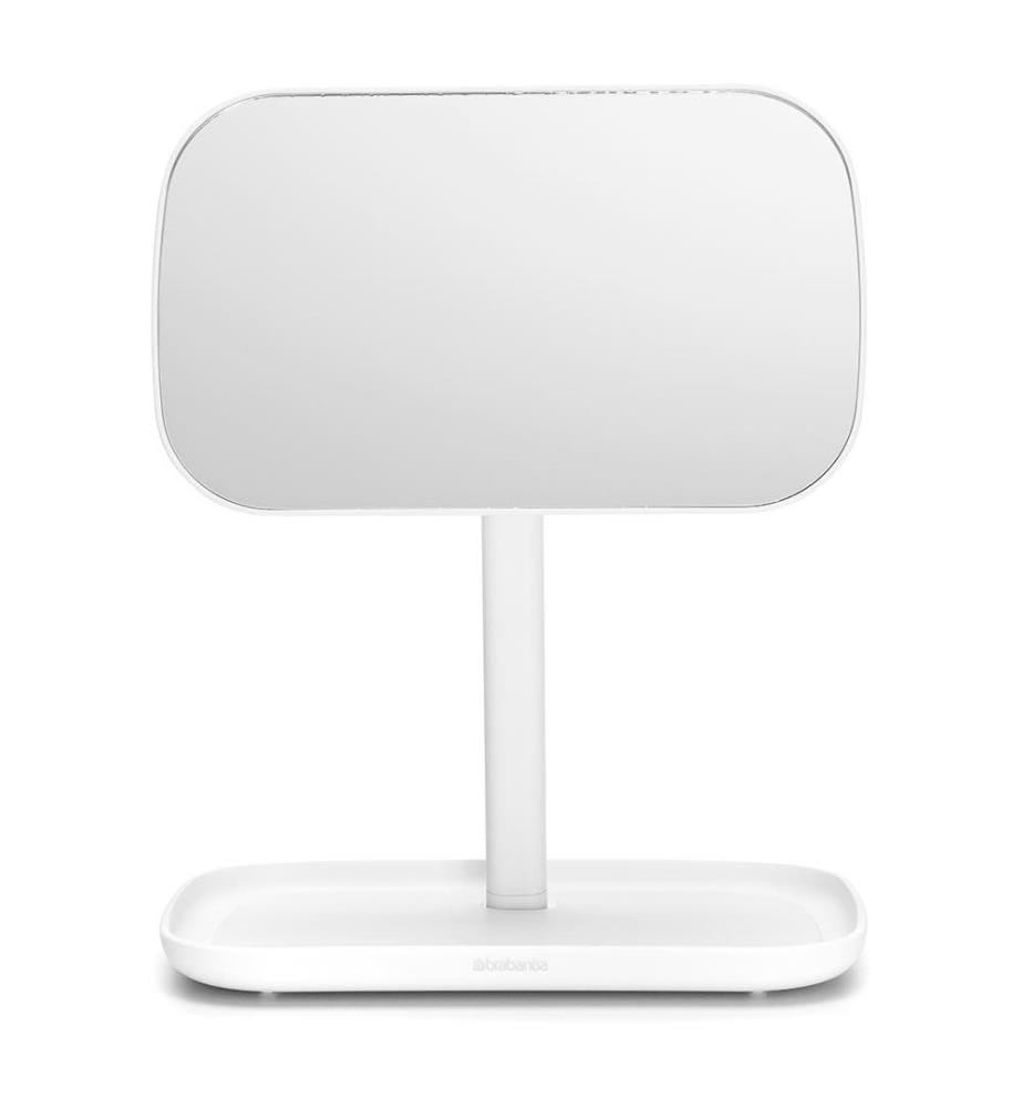Mirror with Storage Tray - White