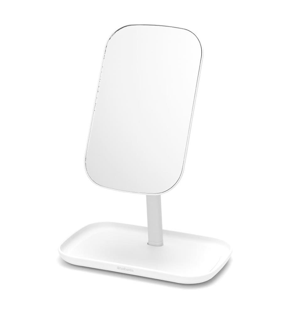 Mirror with Storage Tray - White