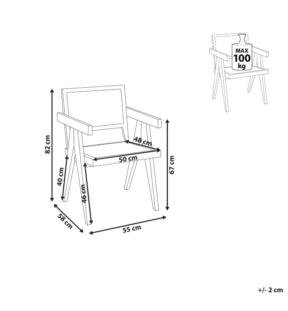 Esszimmerstuhl aus Holz und Rattan