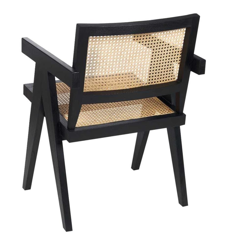 Esszimmerstuhl aus Holz und Rattan