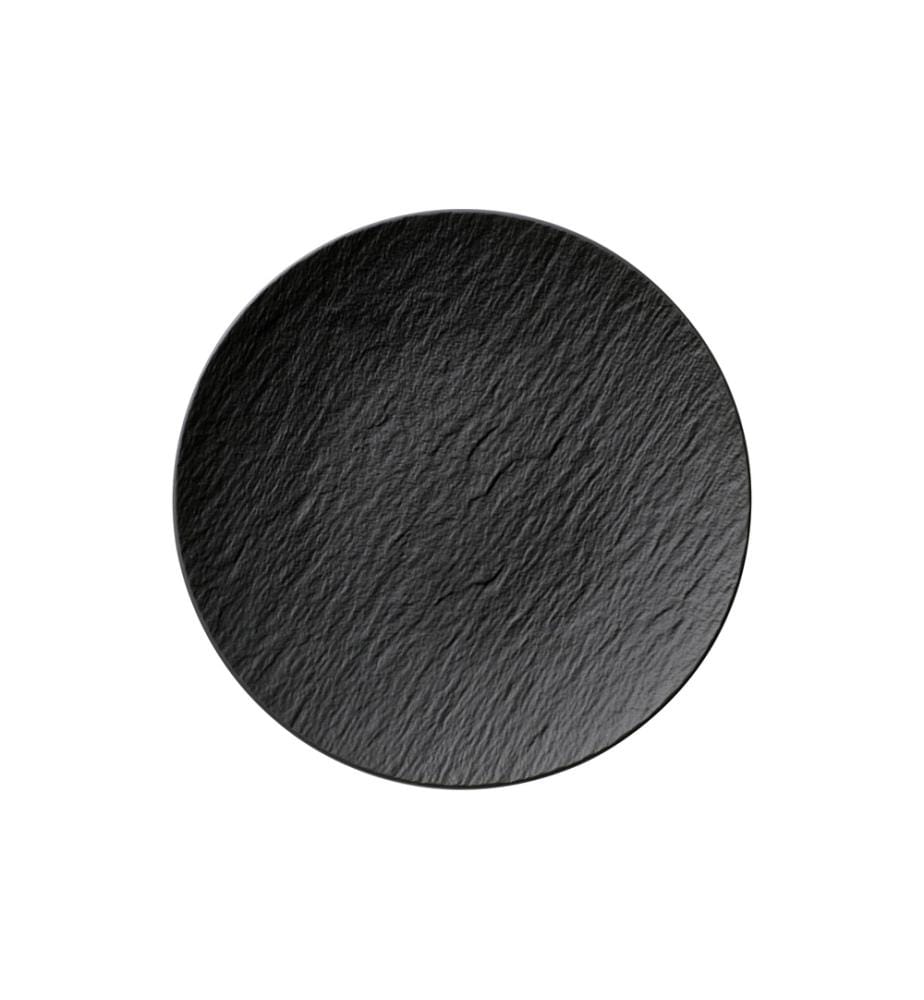 Set of 6 Flat Plates 25 cm - Black