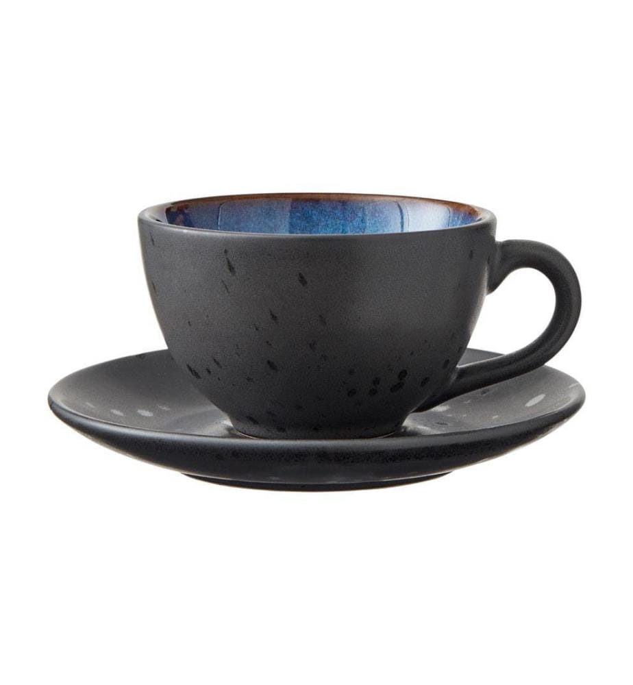 Set di 4 tazze da caffè da 240 ml - Nero e blu