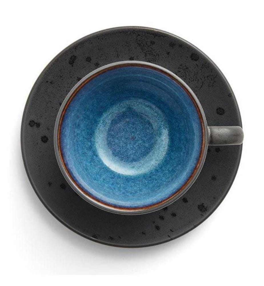 Set di 4 tazze da caffè da 240 ml - Nero e blu