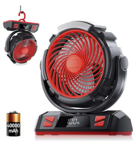 LED Camping Ventilator Wiederaufladbar 40.000 mAh - Schwarz