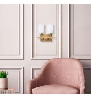 Wandleuchte aus Metall und Glas - Gold