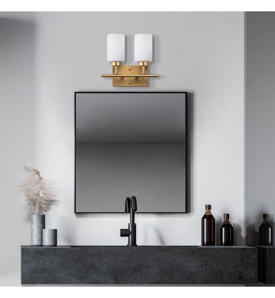 Wandleuchte aus Metall und Glas - Gold