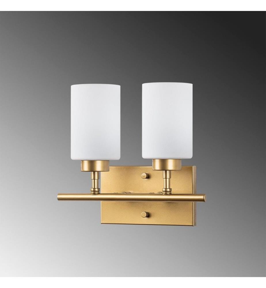 Wandleuchte aus Metall und Glas - Gold