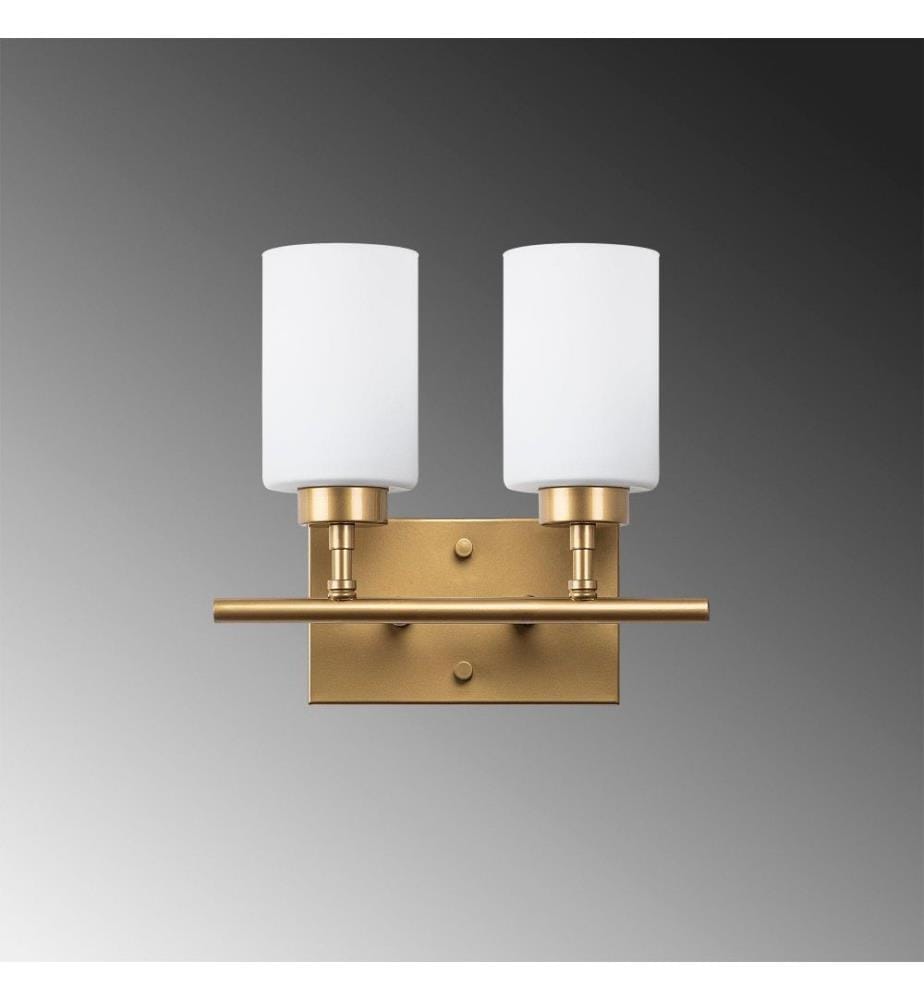 Wandleuchte aus Metall und Glas - Gold