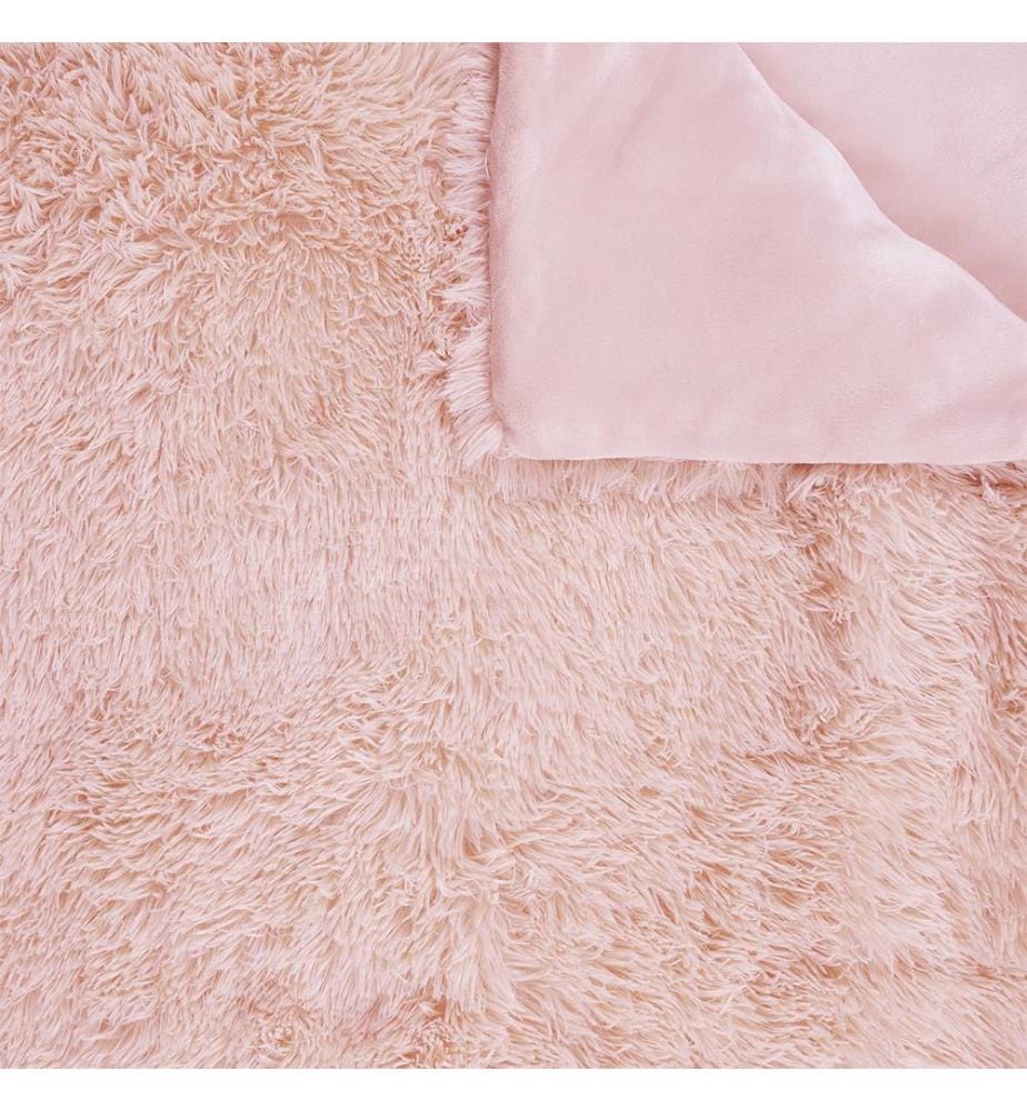 Bettüberwurf Langhaar 220 x 240 cm - Rosa