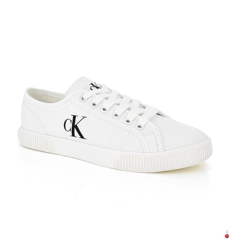Sneakers aus Canvas mit flachem Profil - Weiss