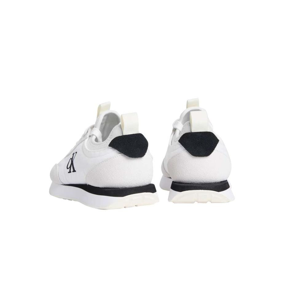 Baskets Mono-Chaussette Brodées Cuir - bright white/black/marshmallow