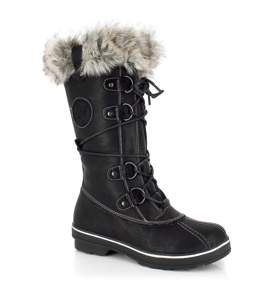 Leder-Après-Ski-Stiefel Manon - Schwarz