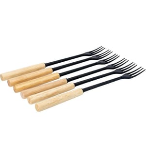 KADASTAR - Fourchette à fondue au fromage Protect Wood Black 6 Personnes