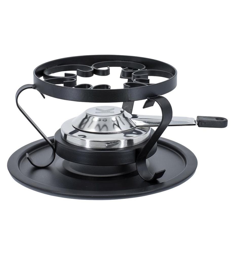 KADASTAR - Réchaud à fondue Traditional Ø 15 cm, Noir/Argenté
