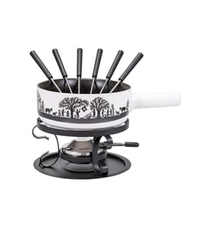 KADASTAR - Service à fondue au fromage Bergchilbi E22 9 Pièce/s, Noir/Blanc