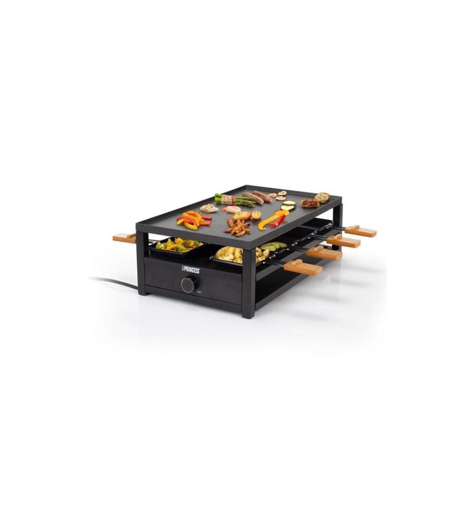 PRINCESS - Grill à raclette Black Steel 8 personnes