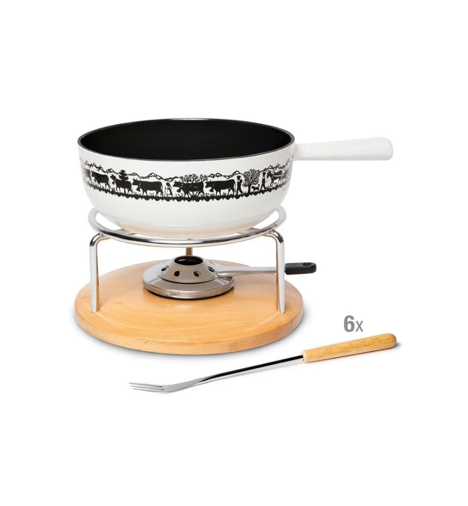 STÖCKLI - Service à fondue au fromage Saturation Classic 8 Pièce/s, Brun/Blanc