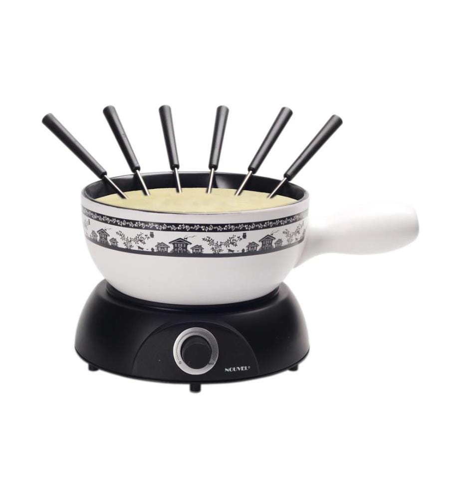 NOUVEL - Käsefondue-Set Chalet 8 Teile, Weiss