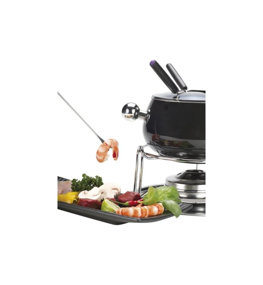NOUVEL - Service à fondue à la viande Noir 9 Pièce/s, Noir/Argenté
