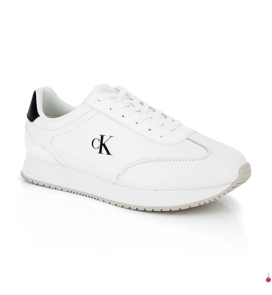 Leder-Sneakers Runner Laceup - Weiss