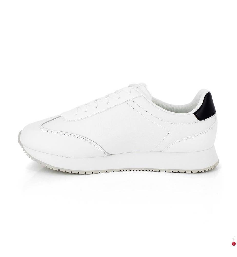 Leder-Sneakers Runner Laceup - Weiss
