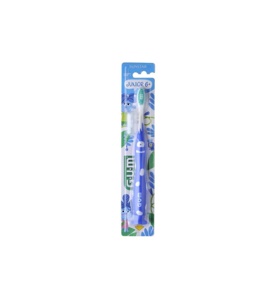 GUM - Brosse à dents manuelle Junior 6-9 ans bleu