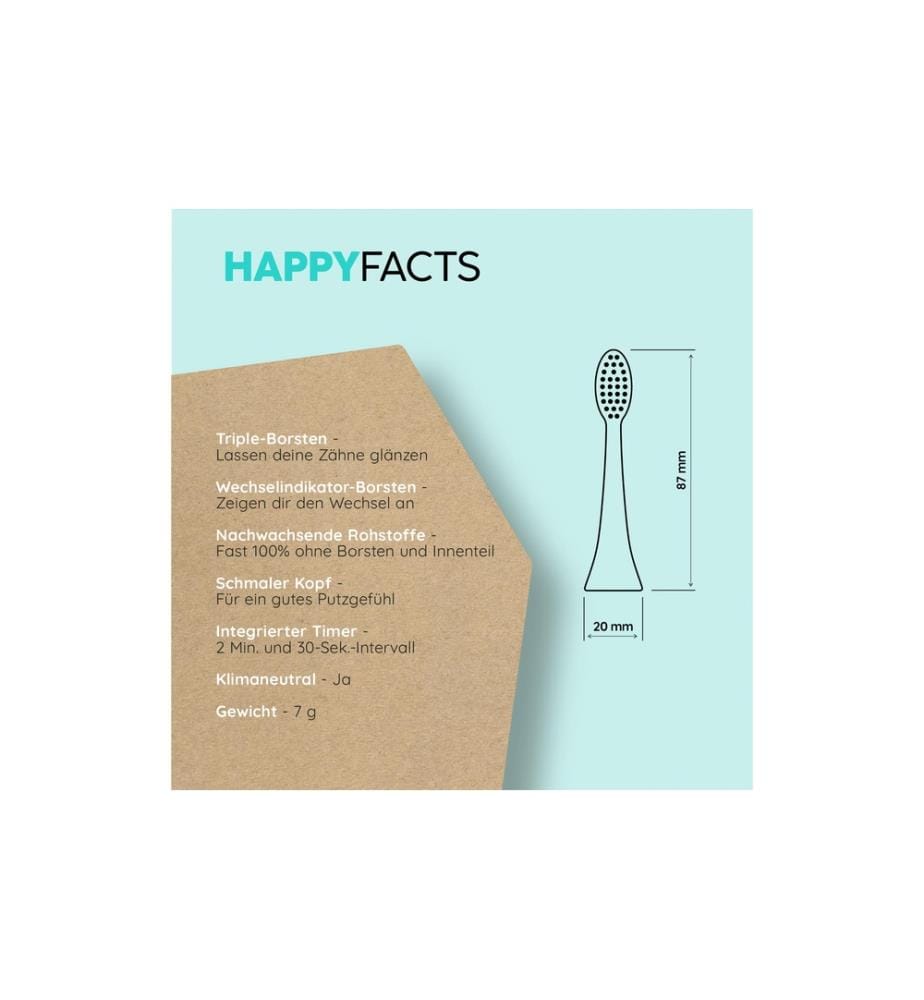 happybrush - Zahnbürstenkopf ECO VIBE 3, 3 Stück