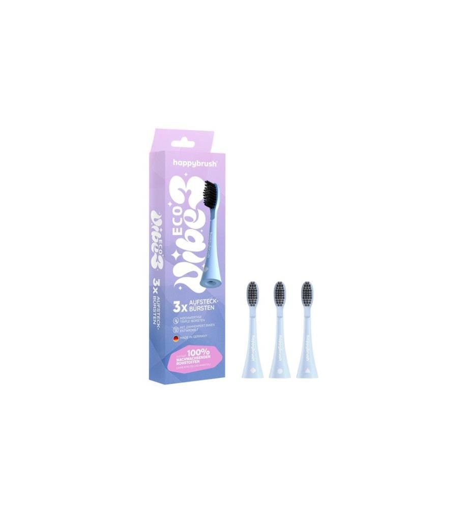 happybrush - Zahnbürstenkopf Eco Vibe V3+ Sunrise-Edition, 3 Stück
